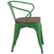 Flash Furniture Green Metal Chair with Wood Seat and Arms, PK4 4-CH-31270-GN-WD-GG - alternate 7